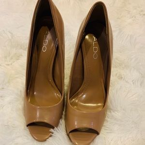 Aldo nude peep toe heels size 37 BUY2GET1FREE